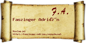 Faszinger Adrián névjegykártya